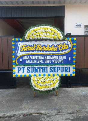Papan Bunga Duka di Purwaharja